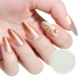 Artdone  Red Aurora Chrome Nail Powder, Iridescent Unicorn Powder Metallic Mirror Effect Pigment Pearlescent Mermaid Pearl Glitter Dust Kit, Nail Art Decoration, Resin Craft